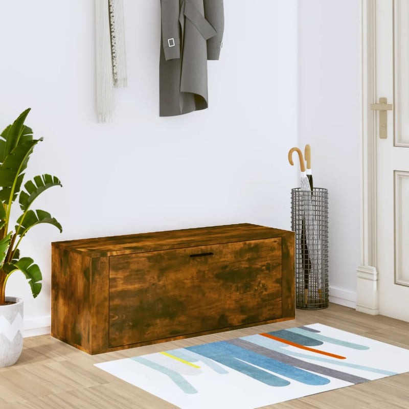 Vidaxl Shoe Gabinet Wall -Roble de madera procesado de 100x35x38 cm