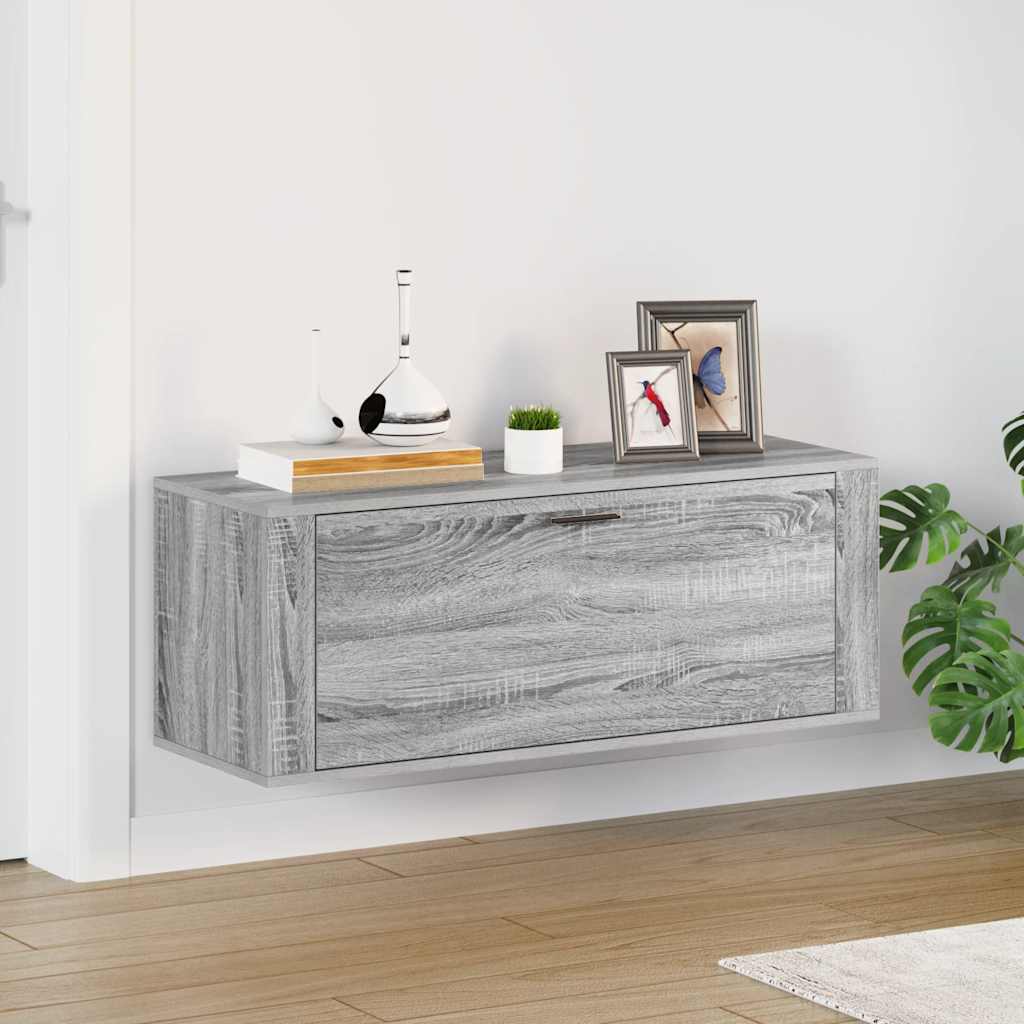 Armadio da scarpe a parete Vidaxl 100x35x38 cm Properpata Sonoma grigio