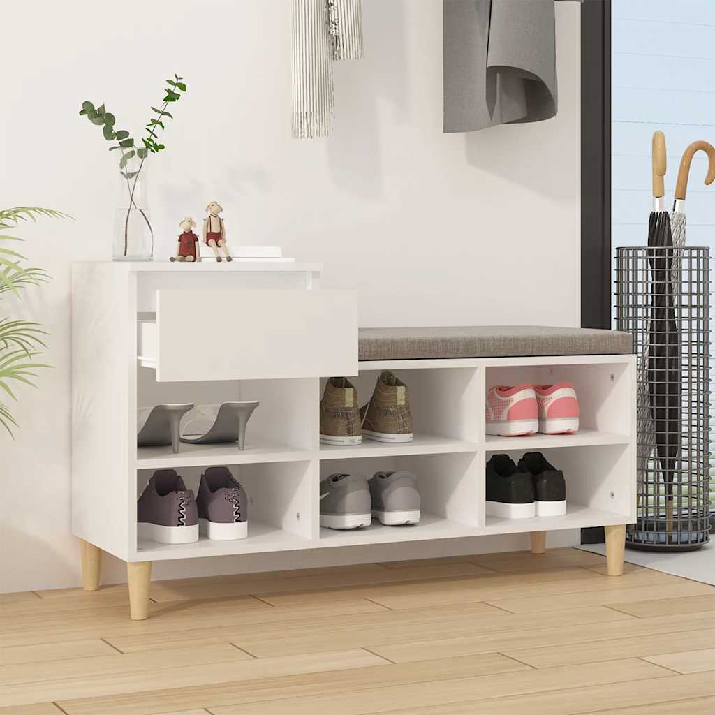 Scarpiera Vidaxx 102x36x60 cm in derivati del legno bianco