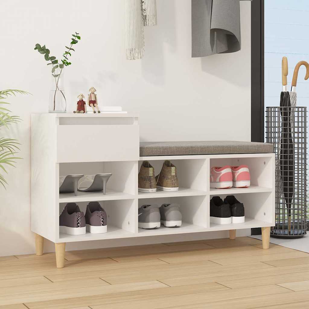 Scarpiera Vidaxx 102x36x60 cm in derivati del legno bianco