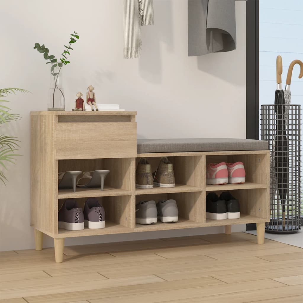 Scarpiera VidaXL 102x36x60 cm in derivati del legno rovere Sonoma