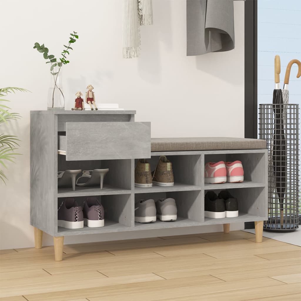 Scarpiera Vidaxx 102x36x60 cm in derivati del legno cemento grigio