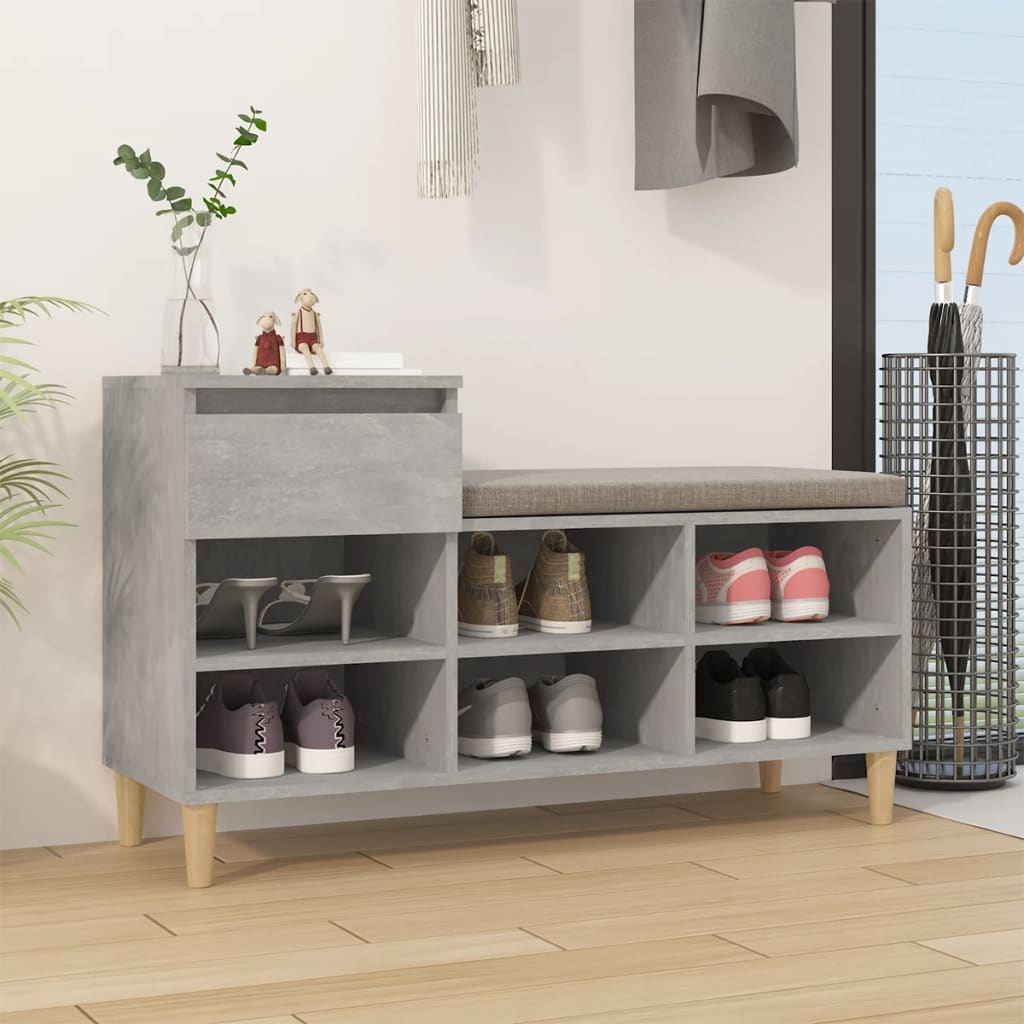 Scarpiera Vidaxx 102x36x60 cm in derivati del legno cemento grigio