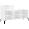 Gabinete de zapatos Vidaxl 102x36x60 cm de madera procesada de alto brillo blanco