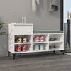 Gabinete de zapatos Vidaxl 102x36x60 cm de madera procesada de alto brillo blanco