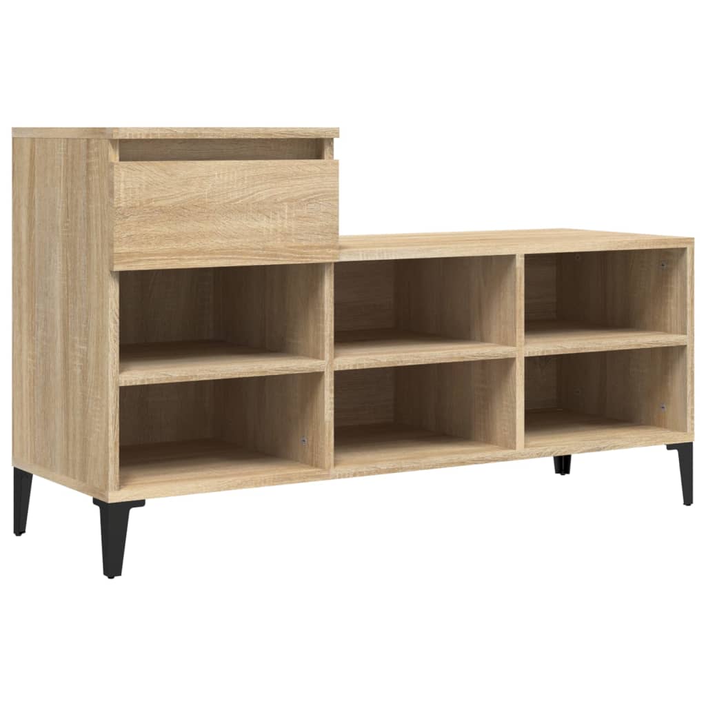 Scarpiera VidaXL 102x36x60 cm in derivati del legno rovere Sonoma