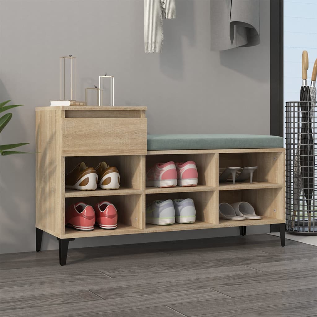 Scarpiera VidaXL 102x36x60 cm in derivati del legno rovere Sonoma