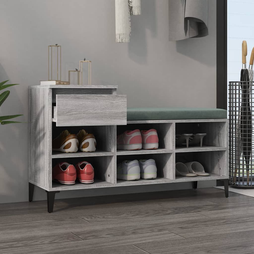 Vidaxl Cabinet da scarpe 102x36x60 cm Properpata Sonoma Grey