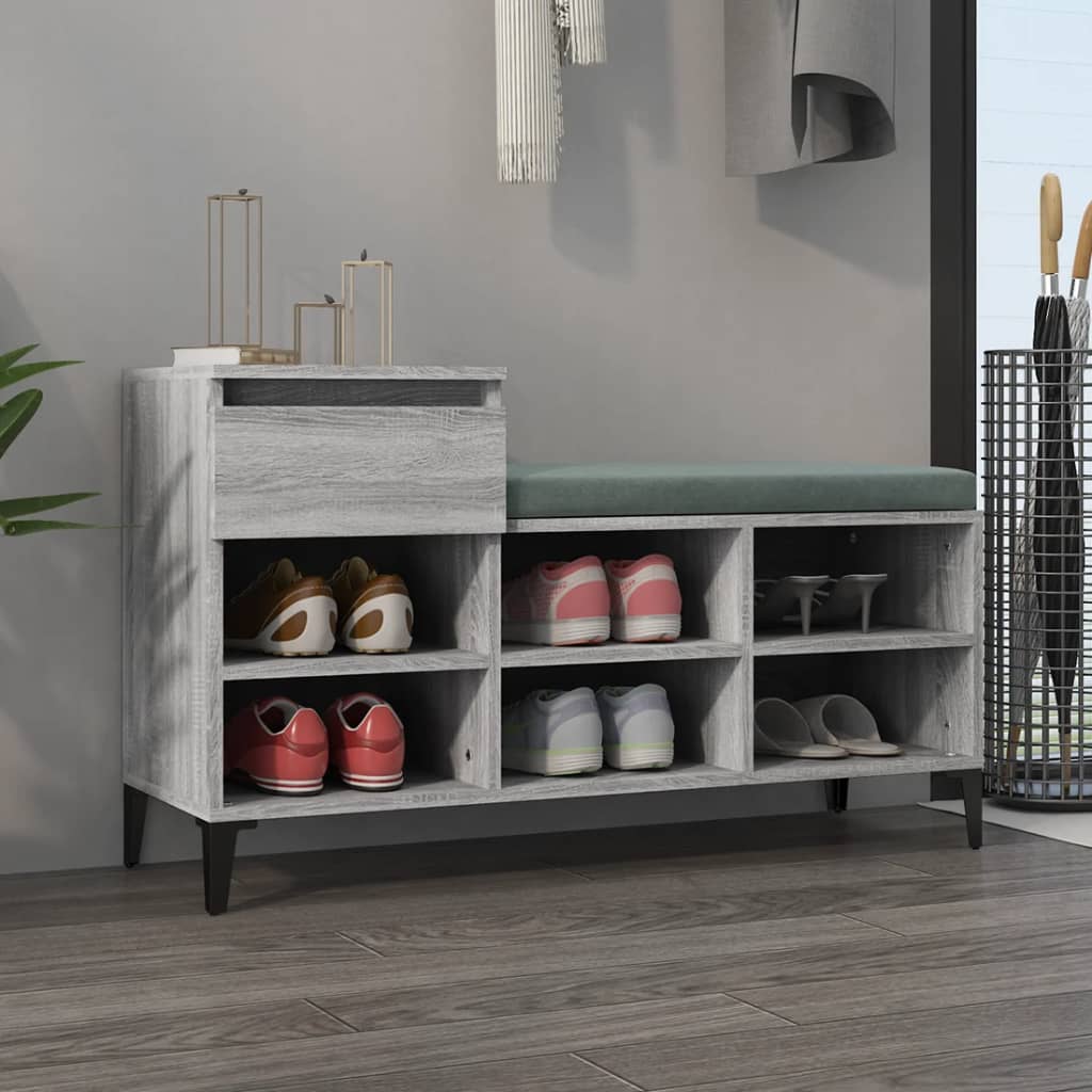 Vidaxl Cabinet da scarpe 102x36x60 cm Properpata Sonoma Grey