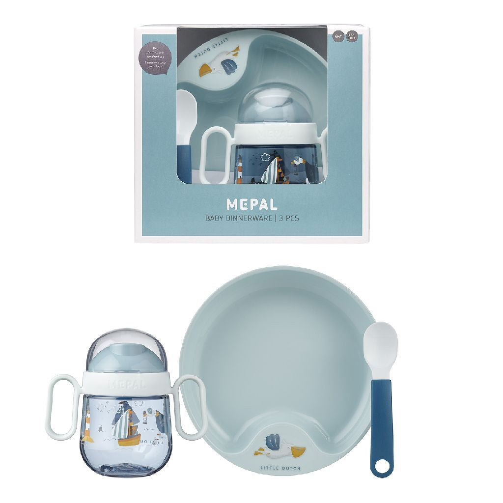 Stoviglie per bambini Mepal Little Dutch Sailors Bay 3 pezzi blu