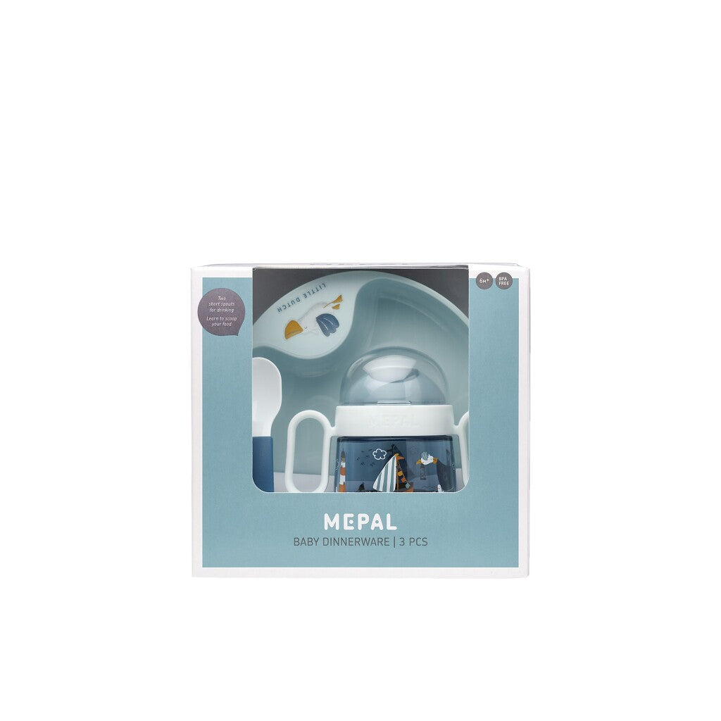 Stoviglie per bambini Mepal Little Dutch Sailors Bay 3 pezzi blu