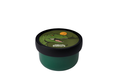 Mepal fruitbox campus - 300 ml - inclusief fruitvorkje - sluit goed af - snackdoosje - dino