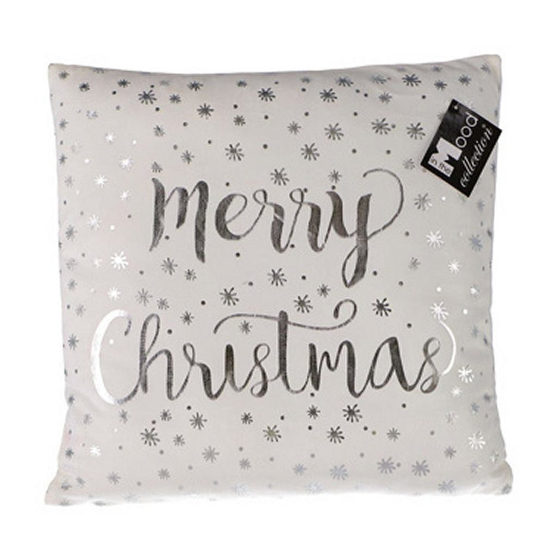 En The Mood Collection In The Mood Collection Merry Christmas Cushion White 40x40x10 cm