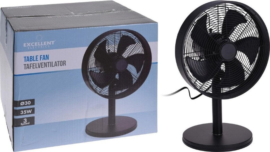 Excelente ventilador de mesa eléctrico 3 velocidades 40 w 35x27x57 cm negro