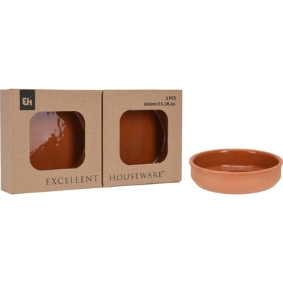 Excellent houseware terracotta tapasschalen 2 stuks