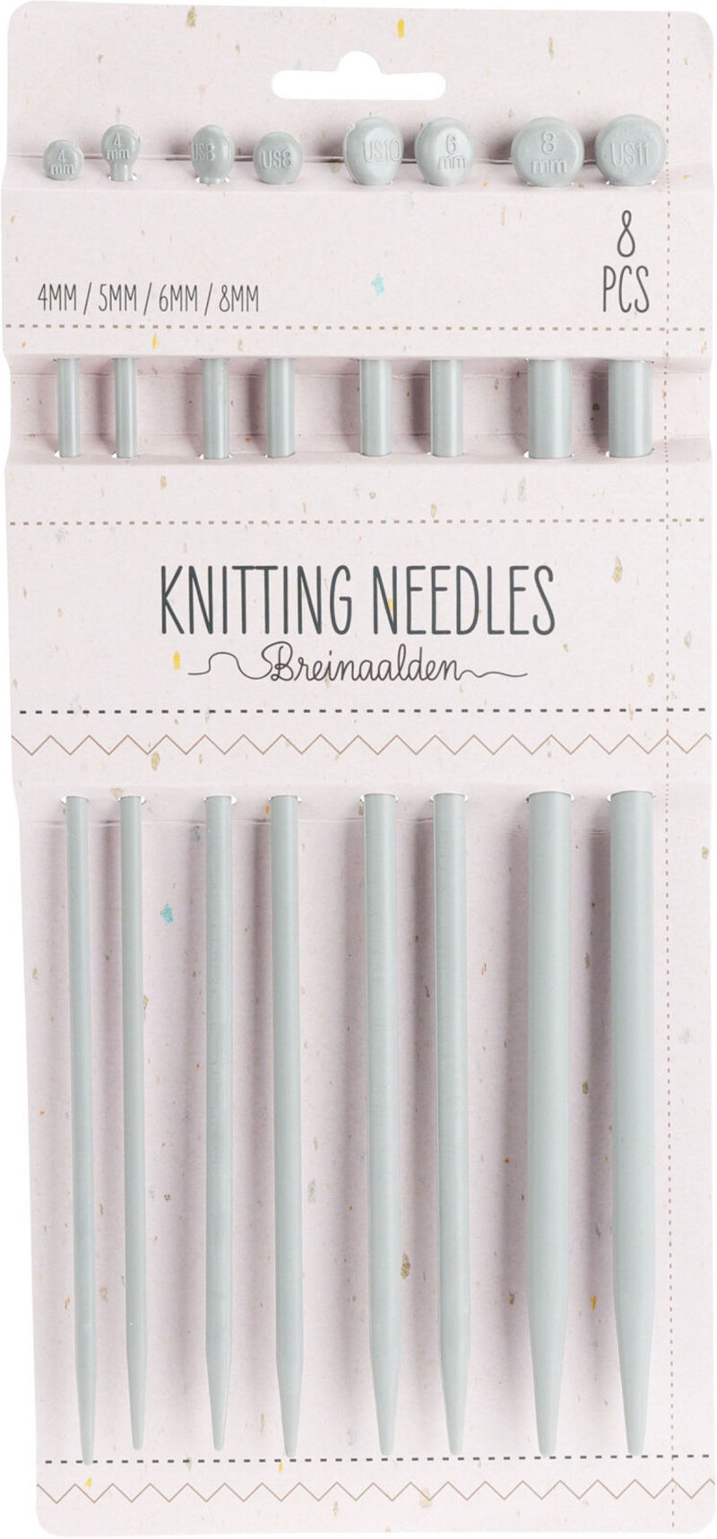 knitting needle set 4 sizes, 8dlg.
