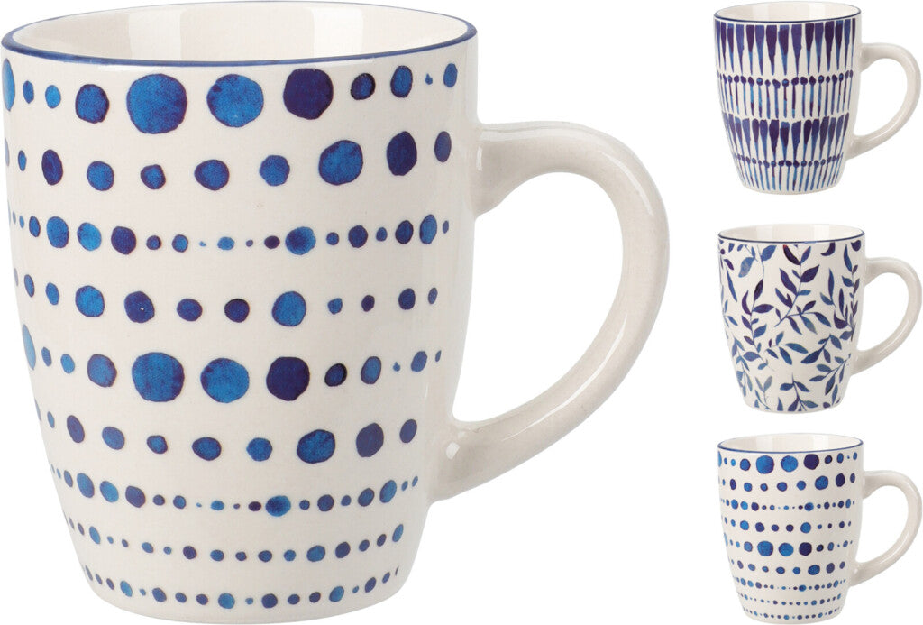Excelente taza de artículos para el hogar nueva porcelana de hueso blanco azul