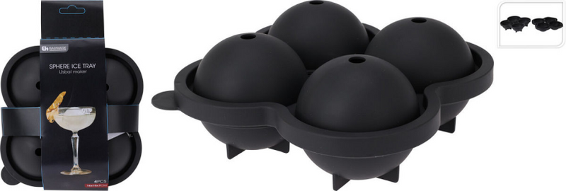 Ice cube maker for 4 ice balls gray