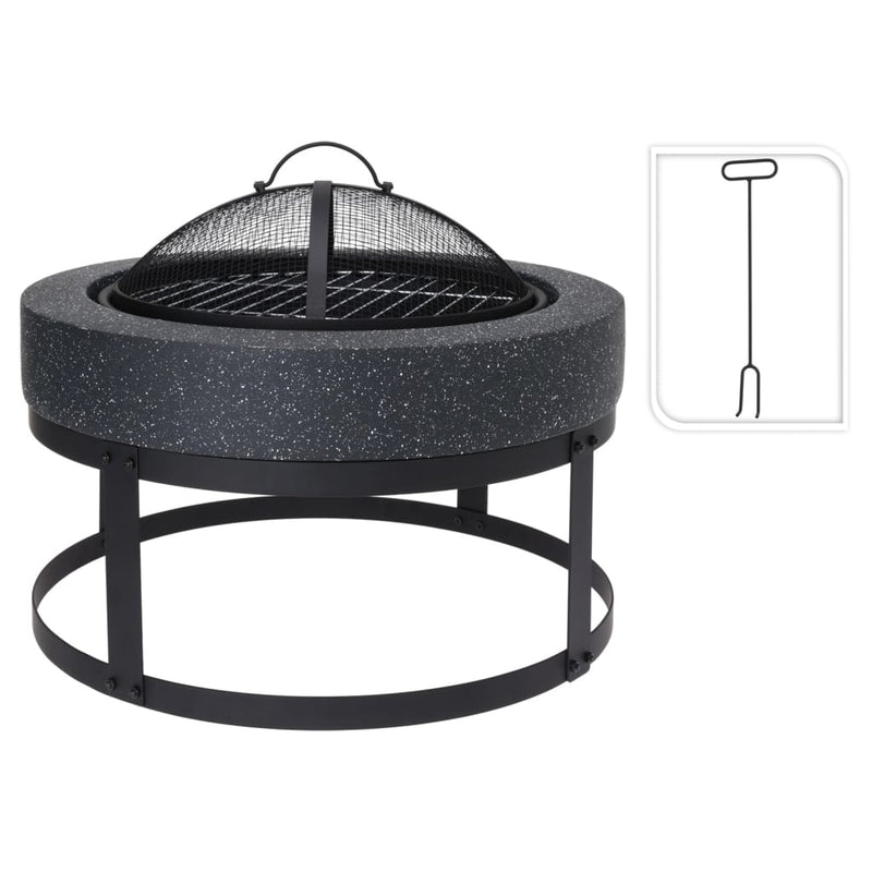 Progarden Progarden Fire Bowl con parrilla alrededor de 50.5x50.5x37 cm negro