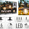 Pro garden party lights buitenverlichting 6 led filament lampen warm wit 5,5 meter feestverlichting voor buiten