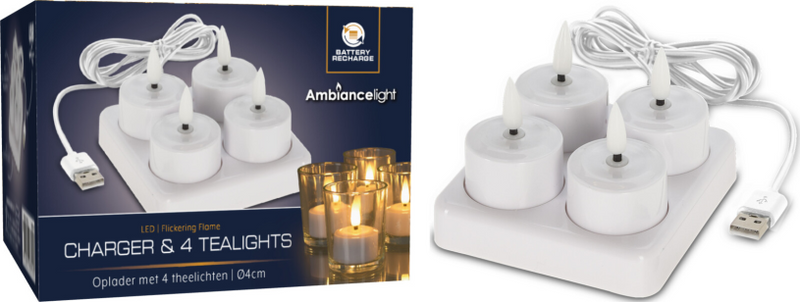 Otras marcas RECARGABLE LED LED TEALIGHT SET 4 PIEZAS