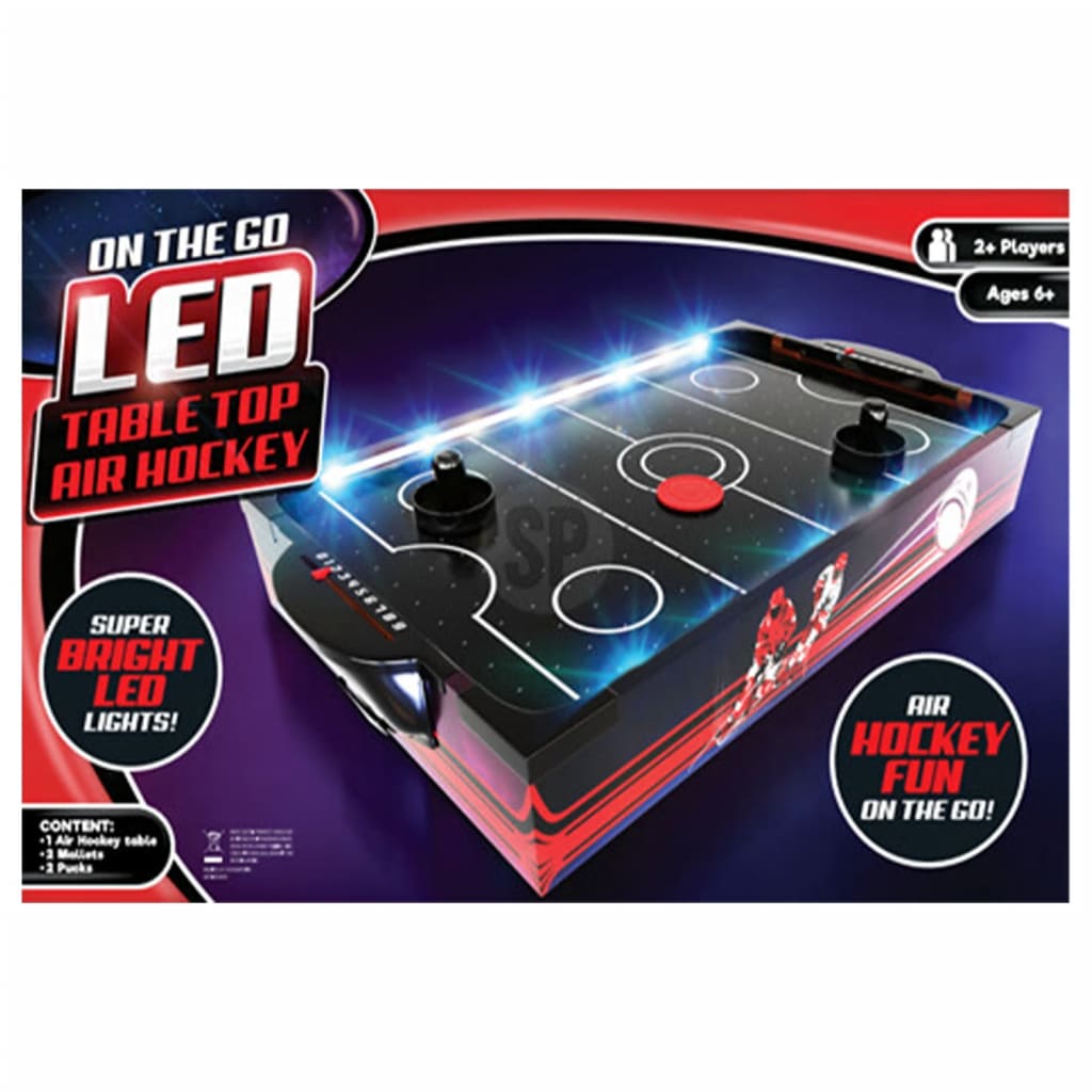 Giocattolo tenero tenero tavolo da aerhockey con illuminazione a LED 48.5x30x8.5 cm