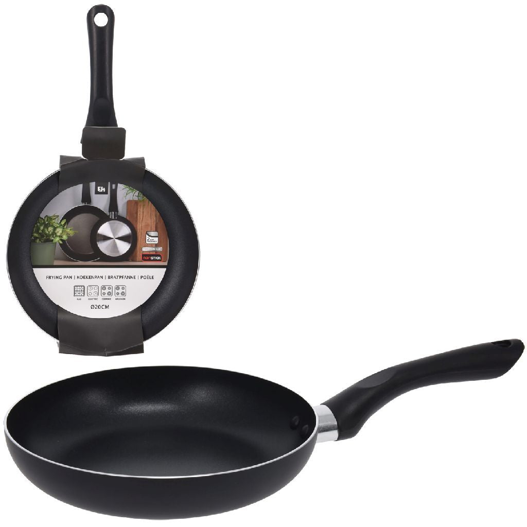 Ottima padella di frittura per casalinghi da 20 cm in alluminio nero