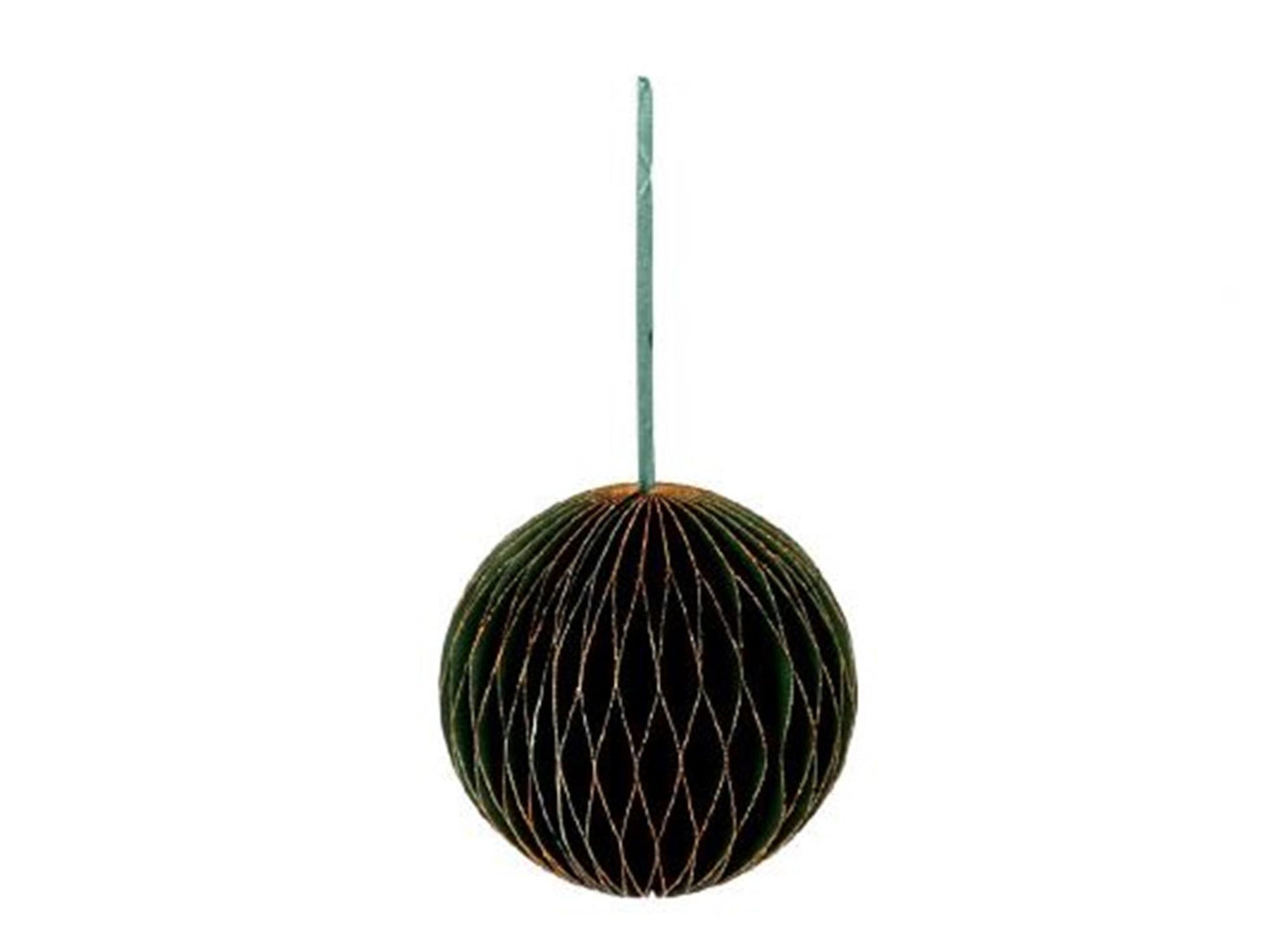Hbx natural living kerstbal papier 15cm groen