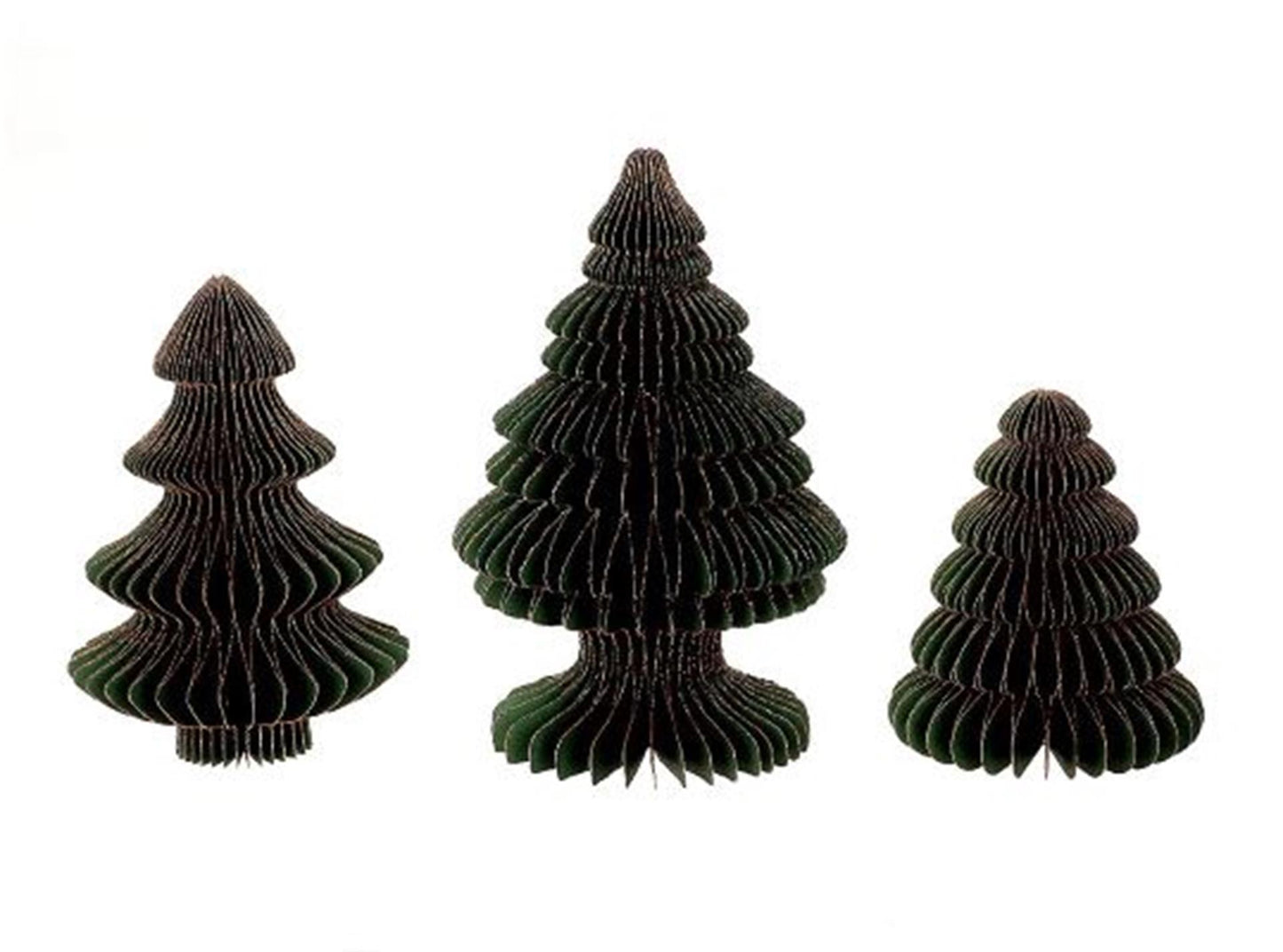 HBx natural living árbol de Navidad papel plegable 3 piezas verde