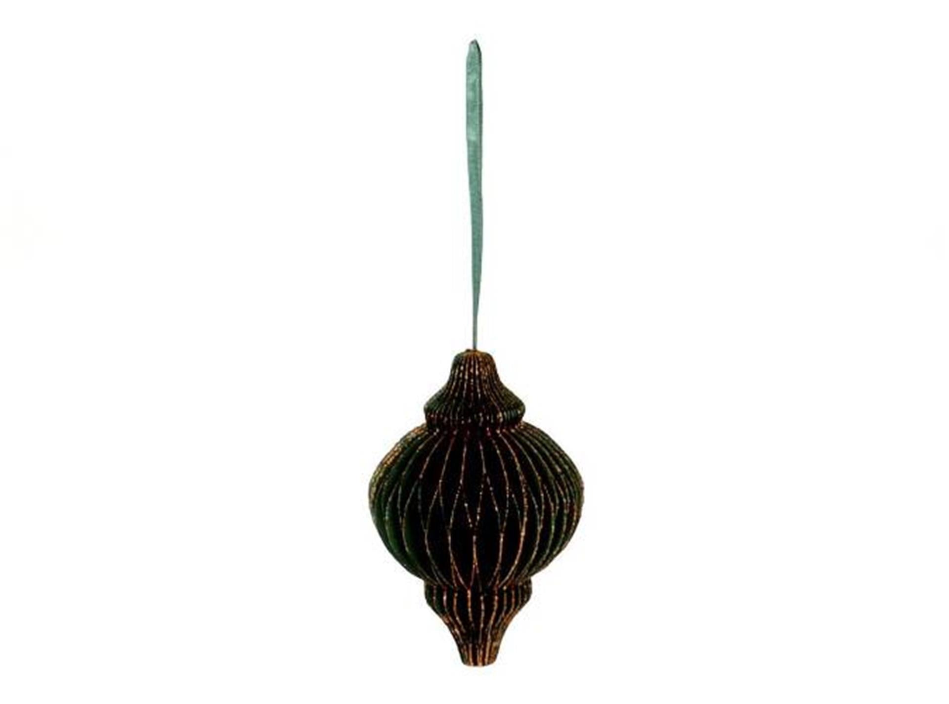 Hbx natural living deco hanger bal foldy karton 15cm groen