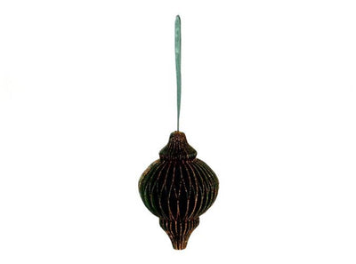 HBx Natural Living Pallina di Natale a forma di cipolla da 15 cm in cartone verde
