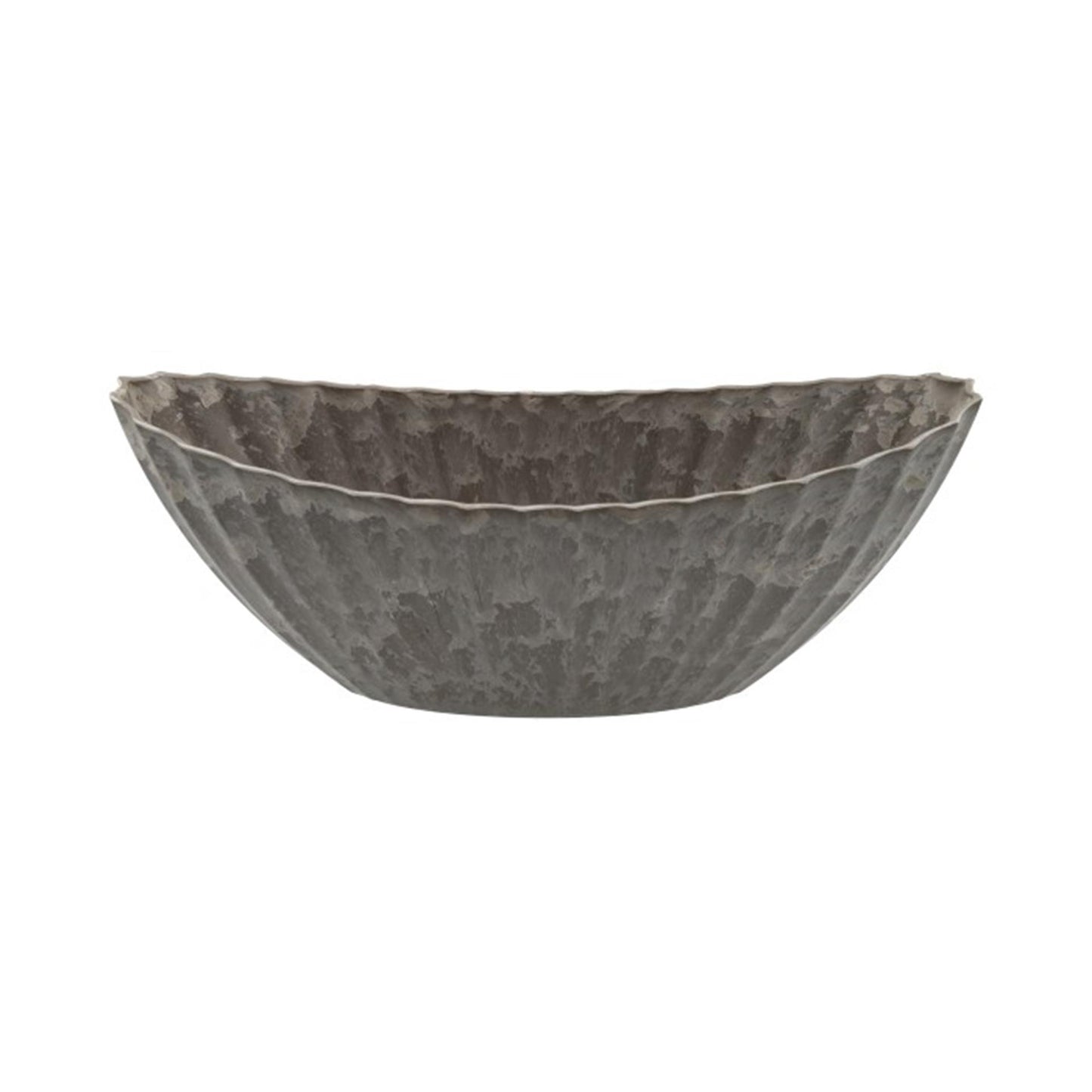 Hbx natural living bloempot melamine ribble 36x15x14cm bruin