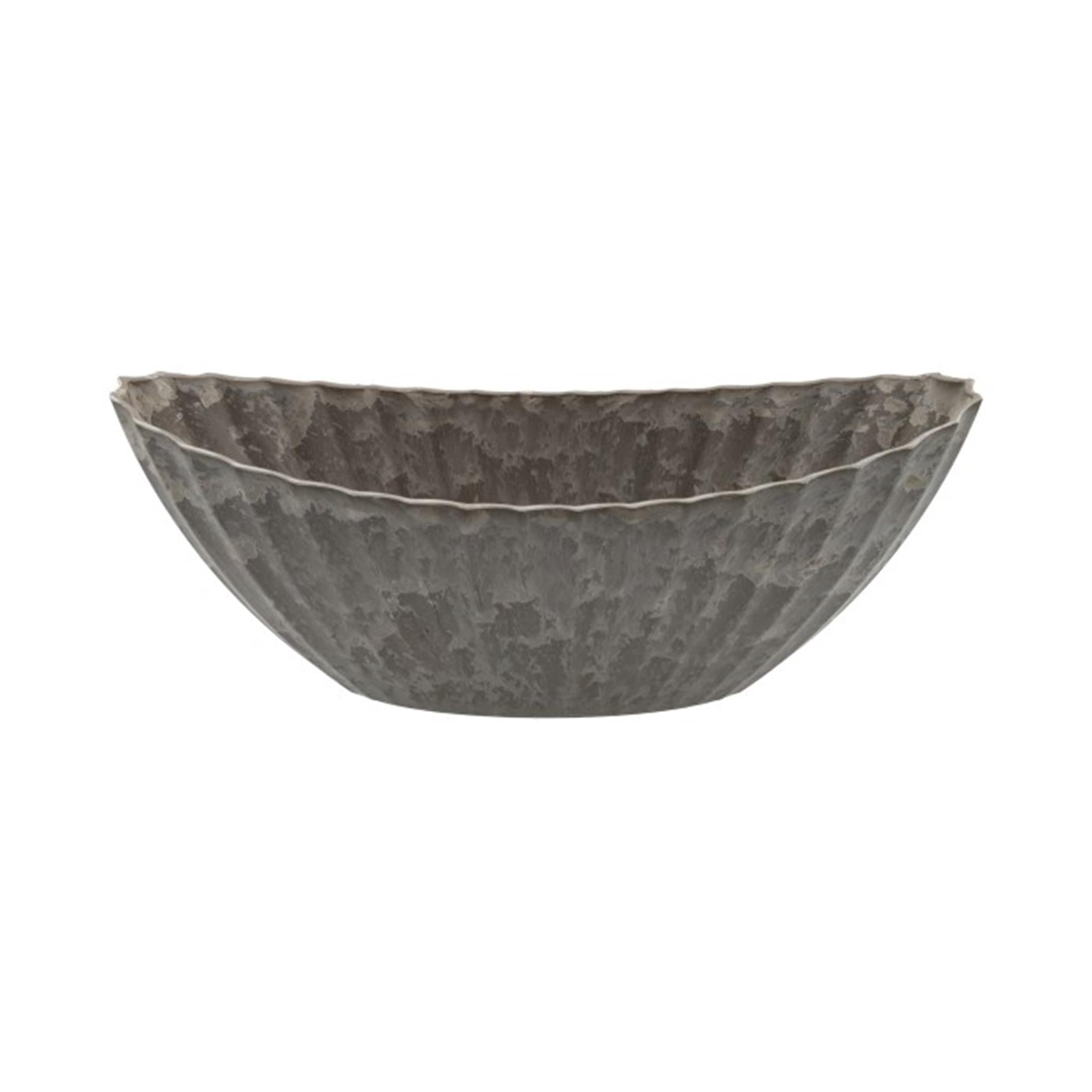 Hbx natural living bloempot melamine ribble 36x15x14cm bruin