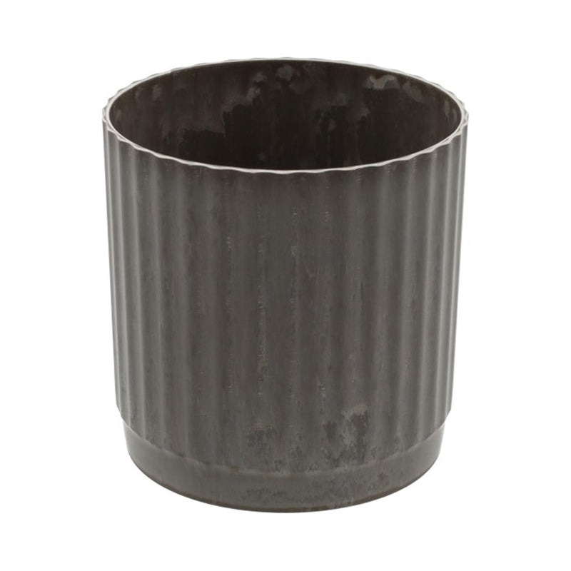 Hbx natural living bloempot melamine ribbel dia14x15,5cm