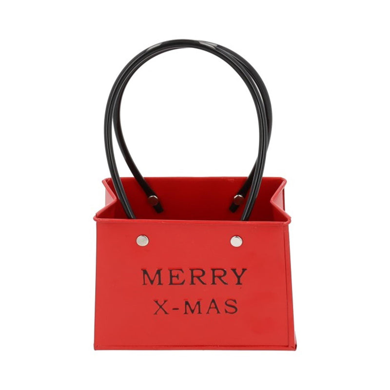 Hbx natural living macetero modelo merry x-mas h12cm rojo