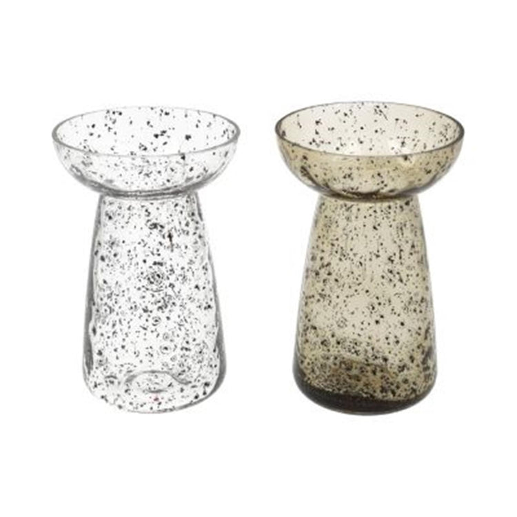 HBx jarrón natural living vidrio jacinto h17d11cm