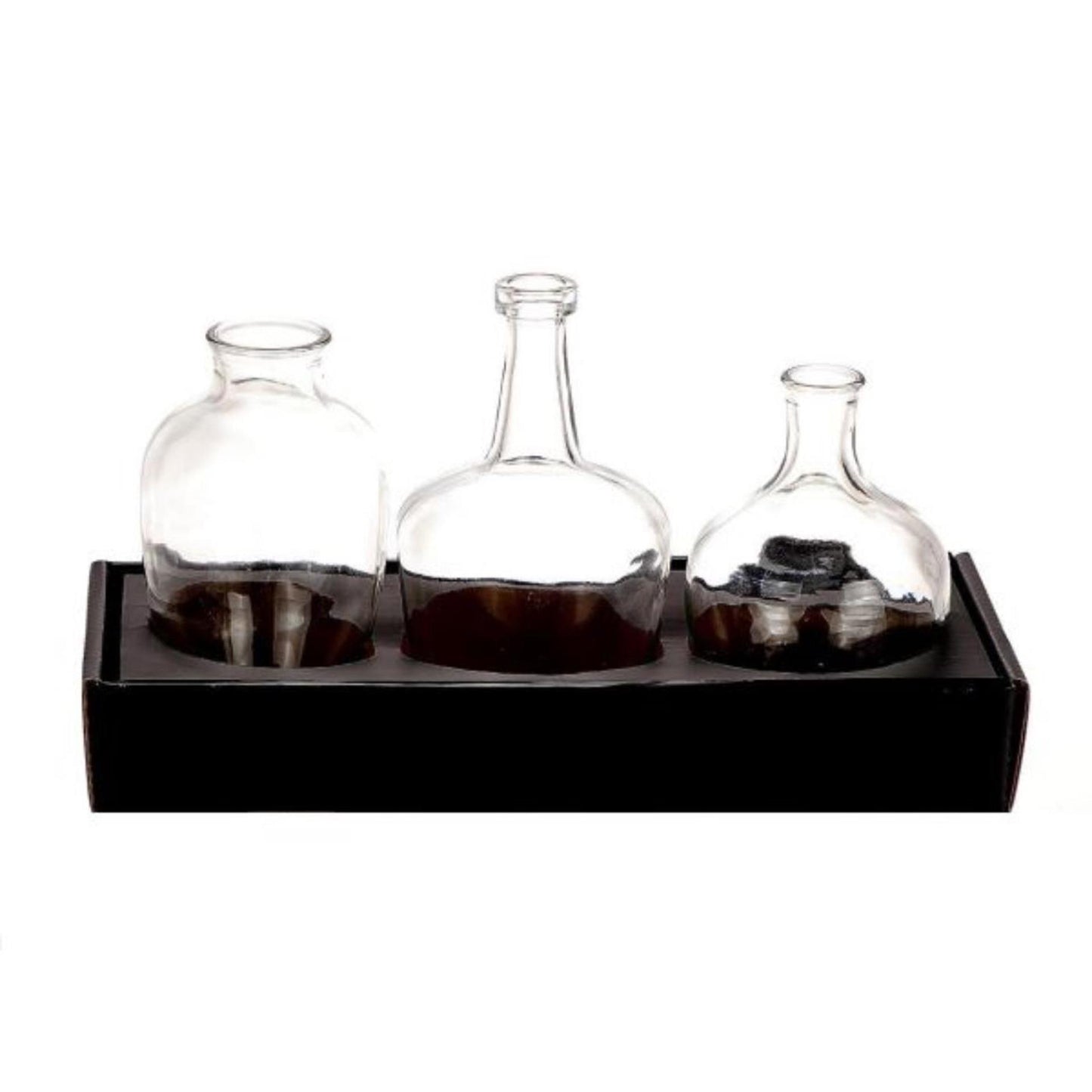 Hbx natural living vaas glas transparant set a 3