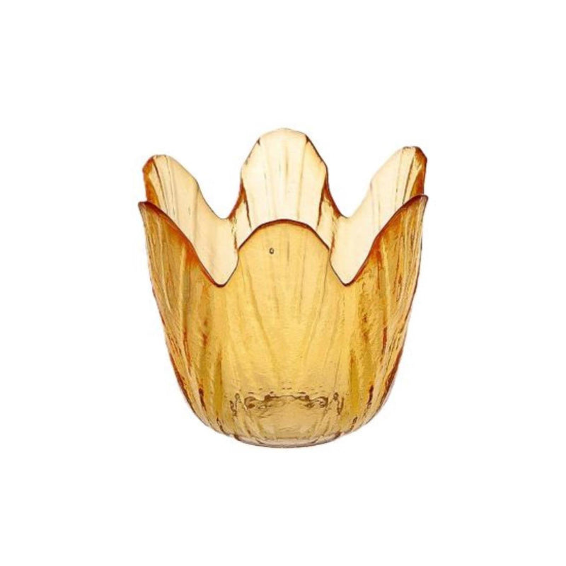 Hbx portacandela natural living tulipano arancione ø8xh8cm