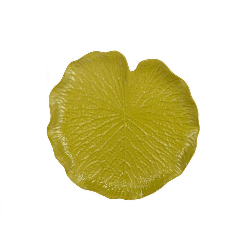 Hbx natural living plateau forma foglia melam verde ø31xh3,5cm