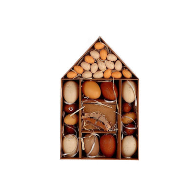 Hbx natural living paasei bruin in kartonnen huisje