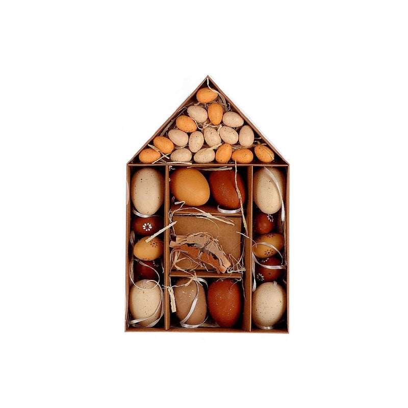 HBx Uovo di Pasqua vivente naturale marrone in casa di cartone