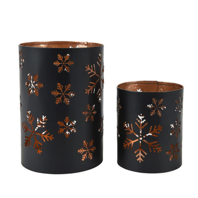Otras marcas Tallas de color verde azulado de hierro copos de nieve 2 piezas de bronce negro