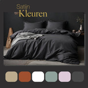 Ten cate katoen satijnen eenpersoons dekbedovertrek 140x200 220 cm antraciet - afbeelding 2