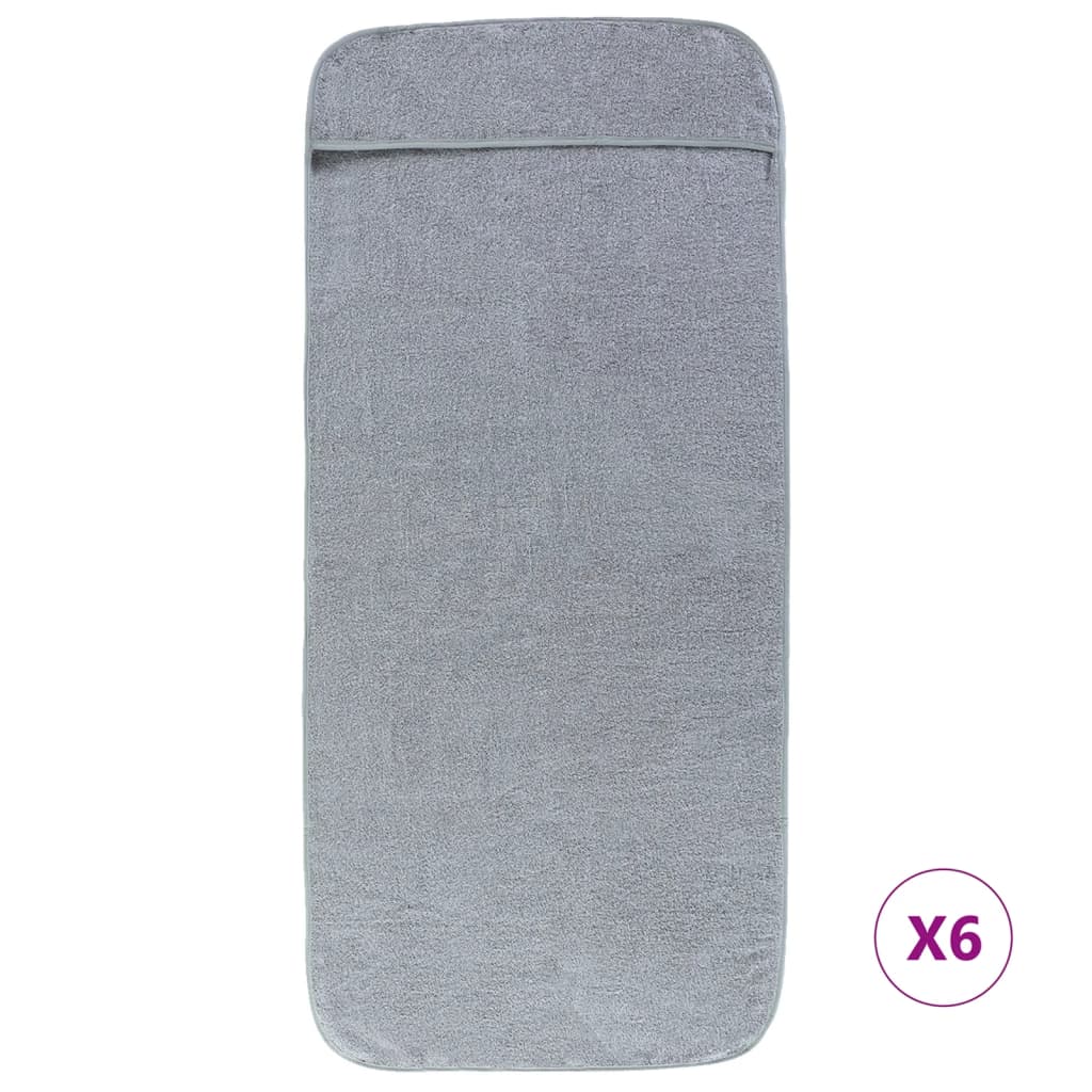Asciugamani a filo Vidaxl 6 pezzi 400 g m² 60x135 cm tessuto grigio