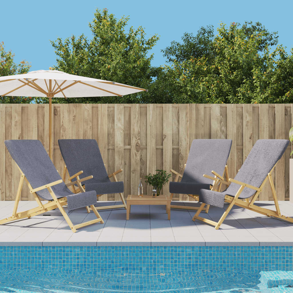 Asciugamani a filo Vidaxl 4 pezzi 400 g m² 60x135 cm tessuto antracite