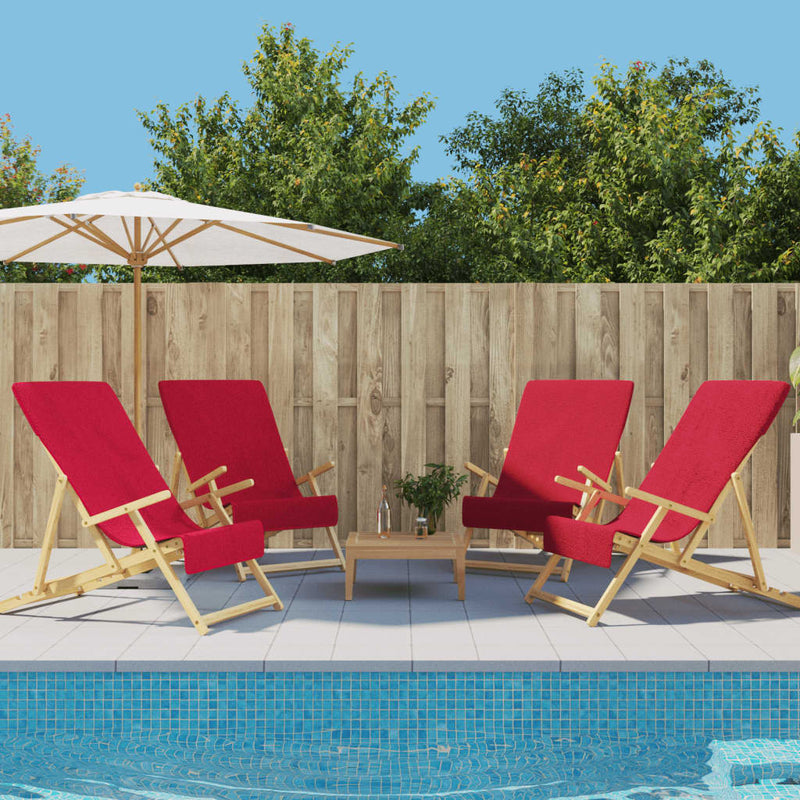 Asciugamani a filo Vidaxl 4 pezzi 400 g m² 60x135 cm tessuto rosso bordeaux rosso