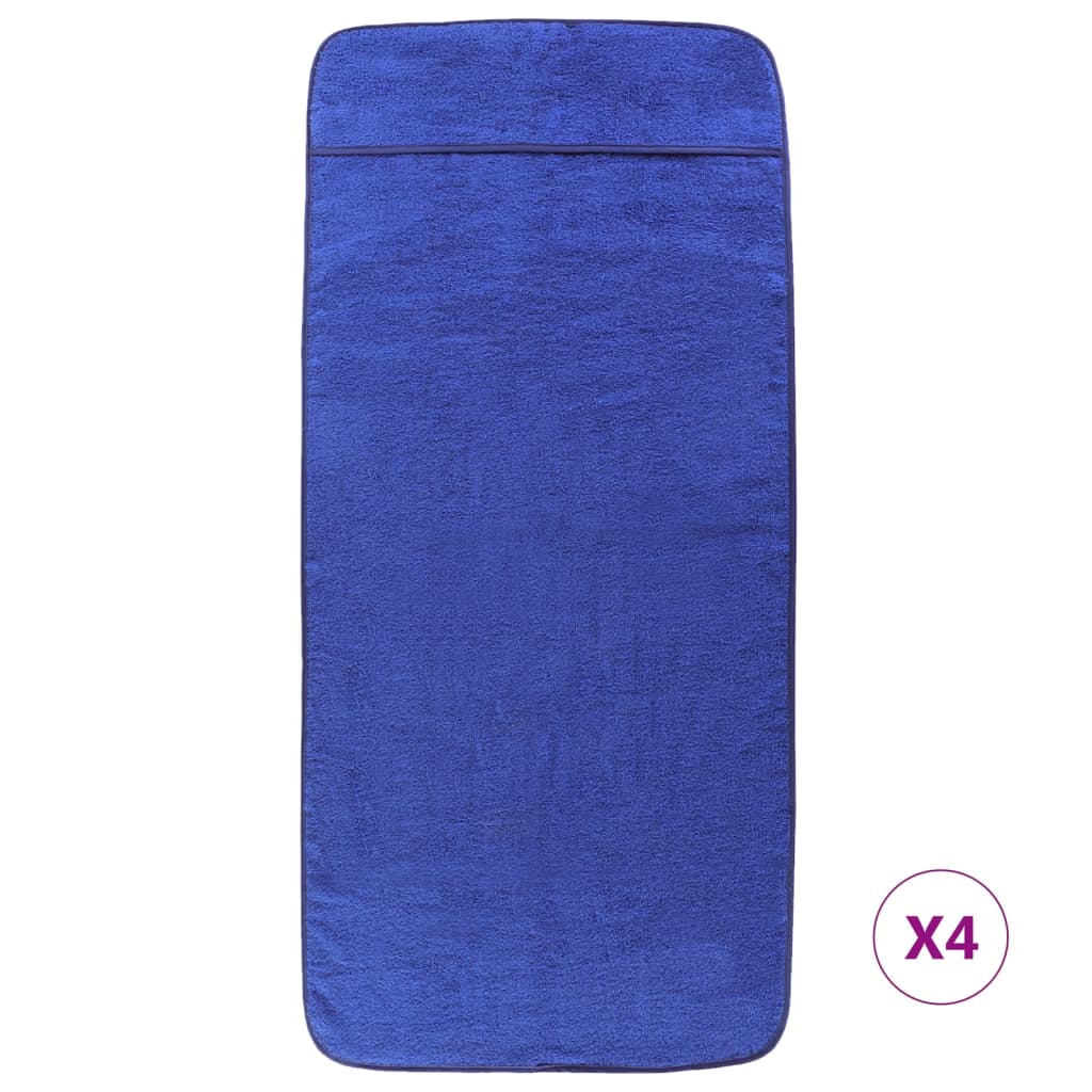Toallas de cadena Vidaxl 4 PCS 400 g m² 60x135 CM Fabric Royal Blue