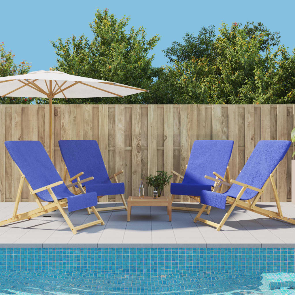 Toallas de cadena Vidaxl 4 PCS 400 g m² 60x135 CM Fabric Royal Blue