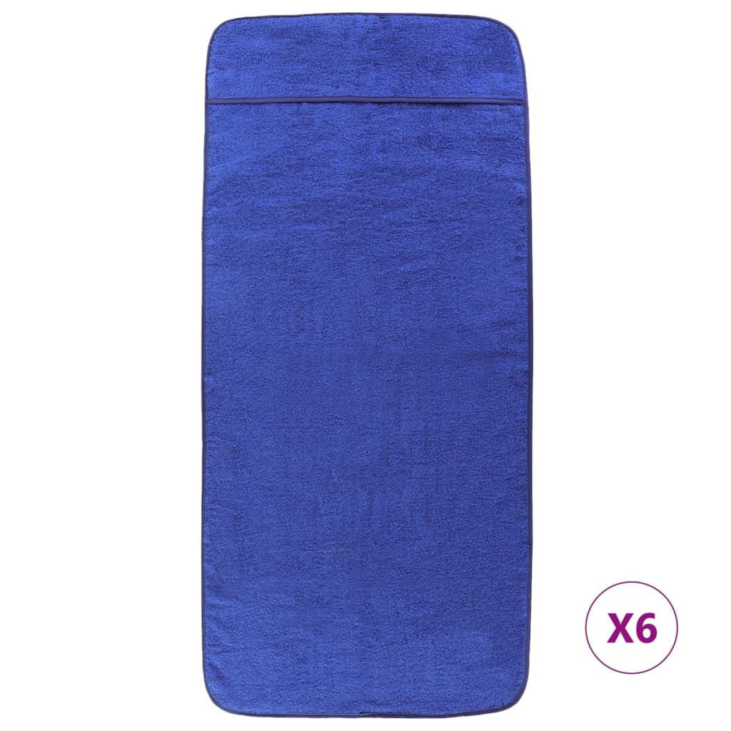 Toallas de cadena Vidaxl 6 PCS 400 g m² 60x135 CM Fabric Royal Blue