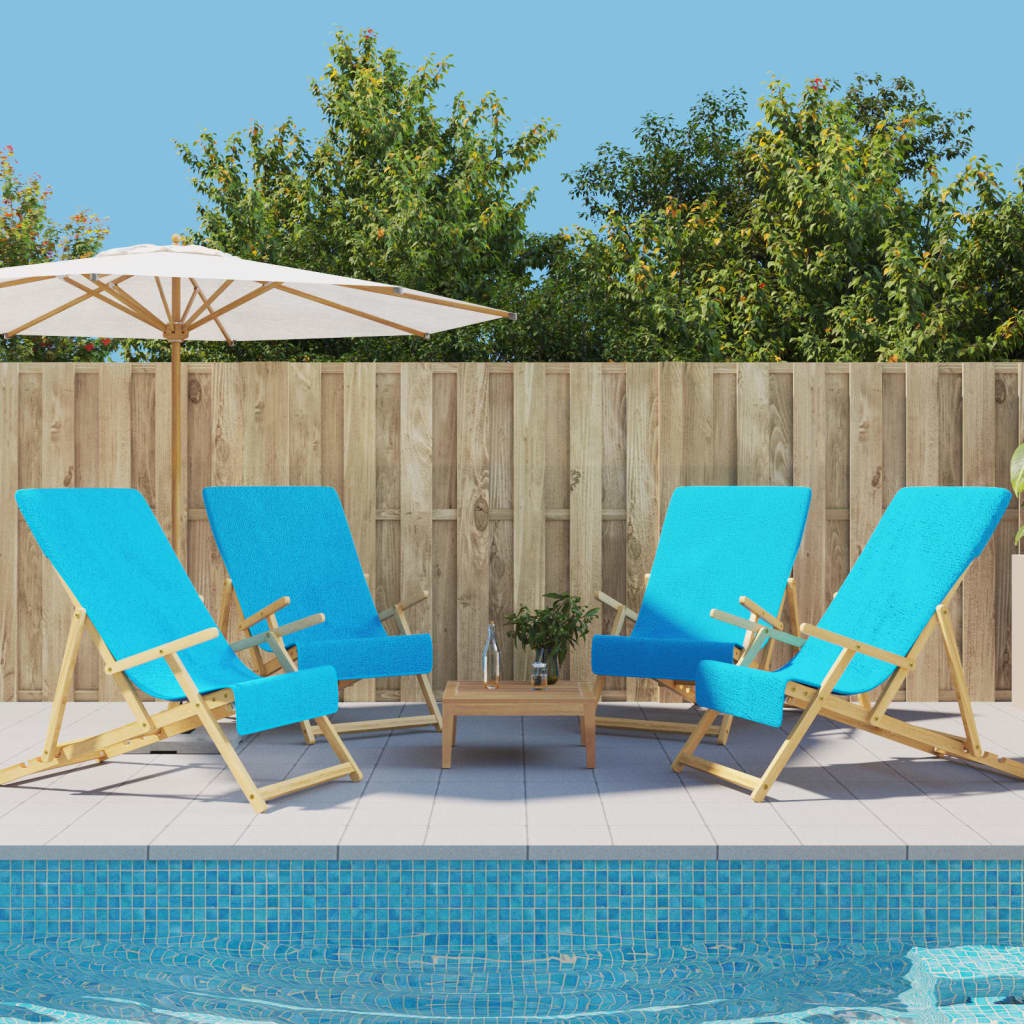 Toallas de cadena Vidaxl 4 PCS 400 g m² 60x135 CM Turquesa de tela